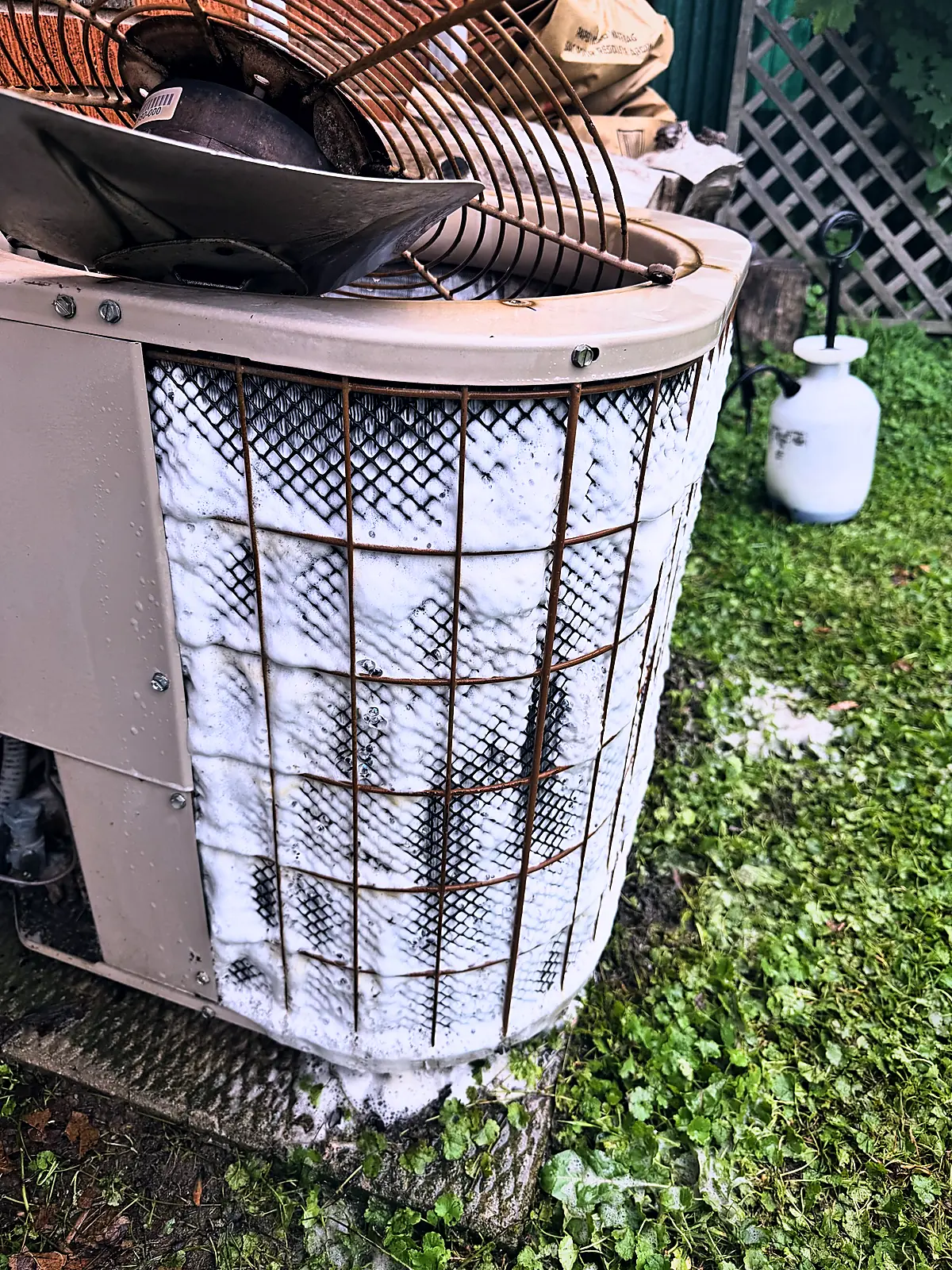 Cleaning a condenser coil