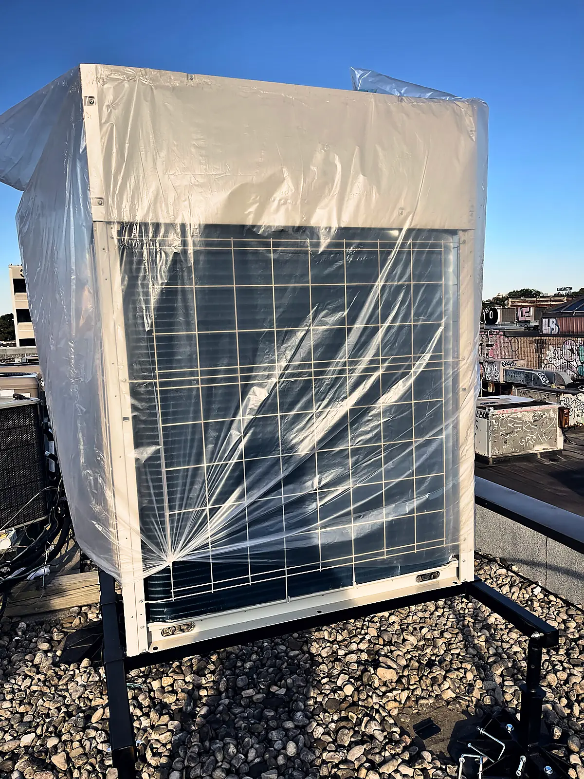 New rooftop unit, still wrapped